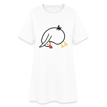 Yoga-Huhn "Hund" - Frauen T-Shirt-Kleid - Weiß - Vorne