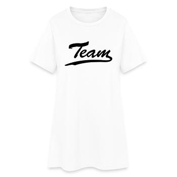 team - Frauen T-Shirt-Kleid - Weiß - Vorne