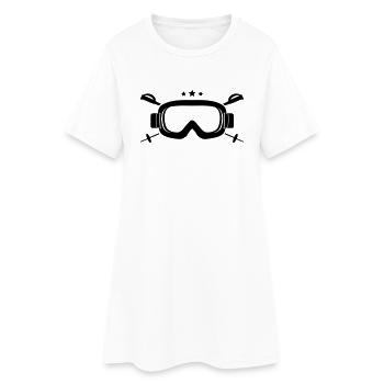 Ski, Snowboard, Sports, Cool, Winter, Vintage - Robe T-shirt Femme - blanc - Devant