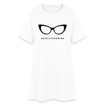 Aushilfsdomina - Frauen T-Shirt-Kleid - Weiß - Vorne