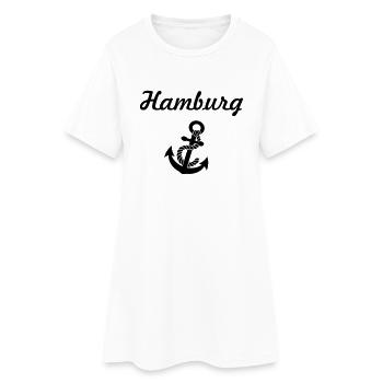 hamburg - Frauen T-Shirt-Kleid - Weiß - Vorne