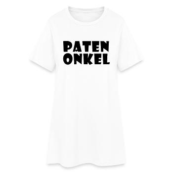 Patenonkel - Frauen T-Shirt-Kleid - Weiß - Vorne