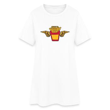 ange ciel mort sainte ailes voler français frites - Robe T-shirt Femme - blanc - Devant