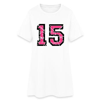 15 Vektor Used Look - Farbwechsel - Frauen T-Shirt-Kleid - Weiß - Vorne