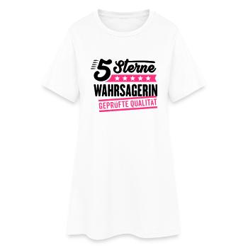 5Sterne Wahrsagerin - Frauen T-Shirt-Kleid - Weiß - Vorne