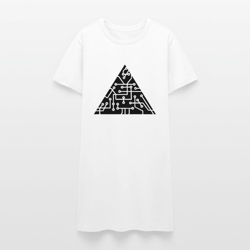 triangular shape microchip technology cool design Women’s T-Shirt Dress