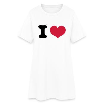 i love - Robe T-shirt Femme - blanc - Devant