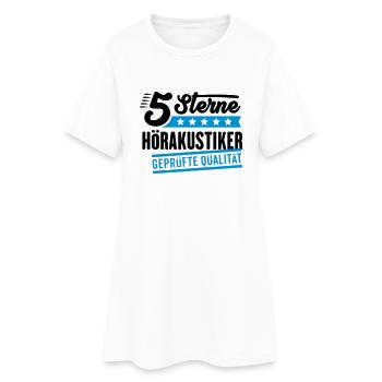5Sterne Hörakustiker - Frauen T-Shirt-Kleid - Weiß - Vorne