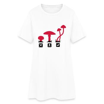 Mushrooms, psilocybin food killing flies - Women’s T-Shirt Dress - white - Front