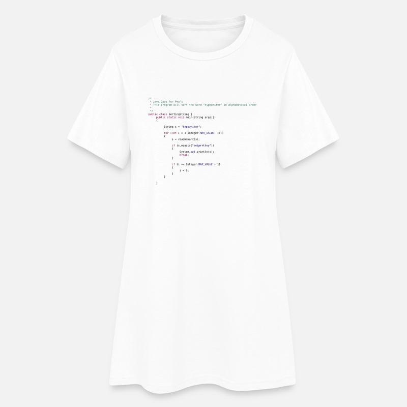 funny Java code to sort - Women’s T-Shirt Dress - white