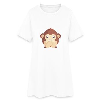 émoticône de singe mignon - Robe T-shirt Femme - blanc - Devant