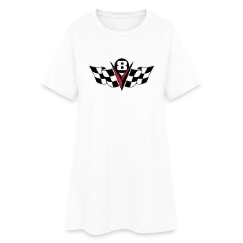 V8 Power 2c - Frauen T-Shirt-Kleid - Weiß - Vorne