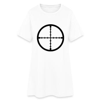 Crosshair - Frauen T-Shirt-Kleid - Weiß - Vorne