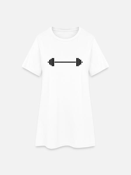 Fitness Hantel - Frauen T-Shirt-Kleid - Weiß