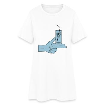 Pistolero Cóctel - Frauen T-Shirt-Kleid - Weiß - Vorne