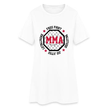 MMA - Frauen T-Shirt-Kleid - Weiß - Vorne