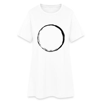 Kreis - Frauen T-Shirt-Kleid - Weiß - Vorne