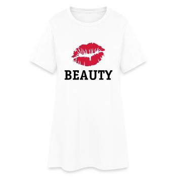 Beauty Kiss - Frauen T-Shirt-Kleid - Weiß - Vorne