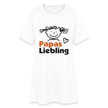 Papas Liebling mit Herz - Frauen T-Shirt-Kleid - Weiß - Vorne