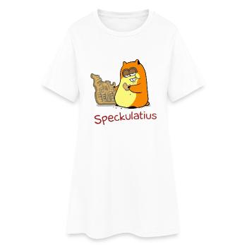 Speckulatius - Frauen T-Shirt-Kleid - Weiß - Vorne