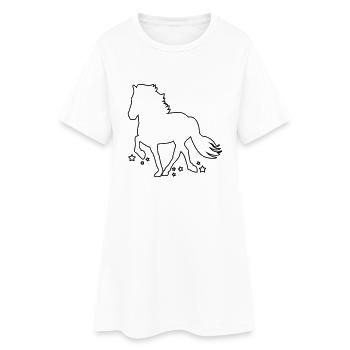 Tölter outline Stern - Frauen T-Shirt-Kleid - Weiß - Vorne