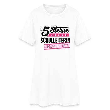 5Sterne Schulleiterin - Frauen T-Shirt-Kleid - Weiß - Vorne