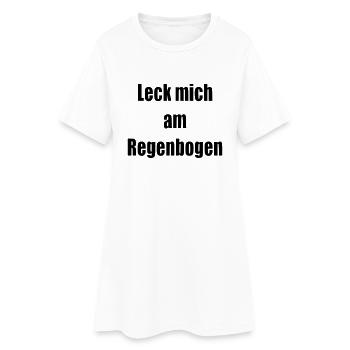 Leck mich am Regenbogen Geschenk Statement - Frauen T-Shirt-Kleid - Weiß - Vorne