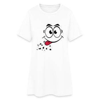 Gesicht Zunge 1 - Frauen T-Shirt-Kleid - Weiß - Vorne