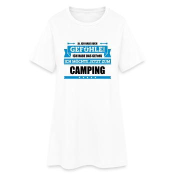 Lustiger Camping Spruch - Frauen T-Shirt-Kleid - Weiß - Vorne