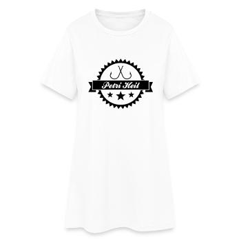Petri Heil - Frauen T-Shirt-Kleid - Weiß - Vorne