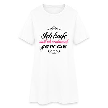 Ich laufe - Frauen T-Shirt-Kleid - Weiß - Vorne