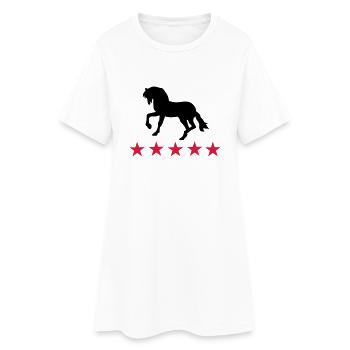 chevaux - Robe T-shirt Femme - blanc - Devant