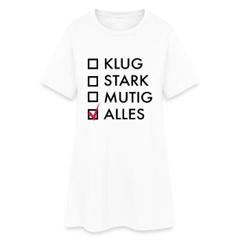 mutig - Frauen T-Shirt-Kleid - Weiß - Vorne