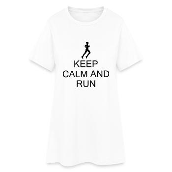garder le calme et Run - Robe T-shirt Femme - blanc - Devant