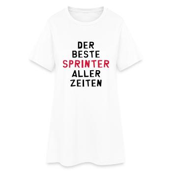 Leichtathletik / Sprint / Sprinter / Sprinterin - Frauen T-Shirt-Kleid - Weiß - Vorne