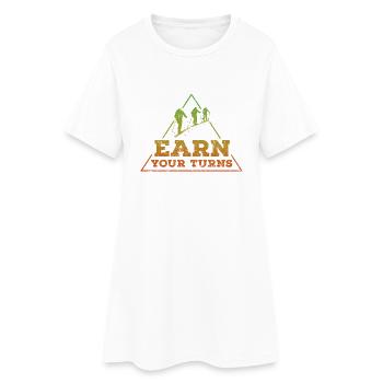 Earn your turns Tour reggae - Frauen T-Shirt-Kleid - Weiß - Vorne