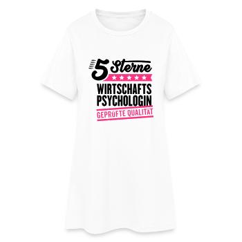 5Sterne Wirtschaftspsychologin - Frauen T-Shirt-Kleid - Weiß - Vorne