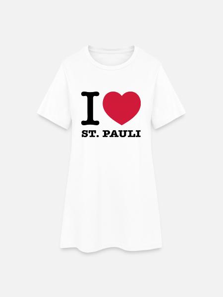 I love St. Pauli - Frauen T-Shirt-Kleid - Weiß