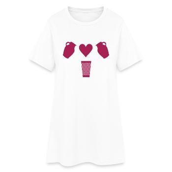 Bembel Love - Apfelwein und Geripptes - Frauen T-Shirt-Kleid - Weiß - Vorne
