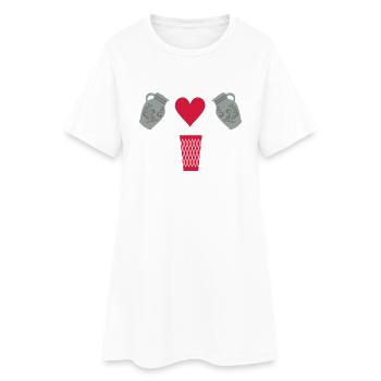 BEMBEL UND GERIPPTES - Apfelwein Motive - Frauen T-Shirt-Kleid - Weiß - Vorne
