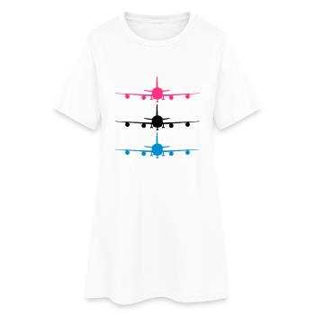 Landing avion silhouette debout modèle de concepti - Robe T-shirt Femme - blanc - Devant