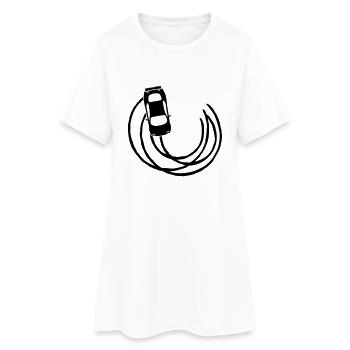 kreis kurve bremsspuren driften sportauto auto ras - Frauen T-Shirt-Kleid - Weiß - Vorne