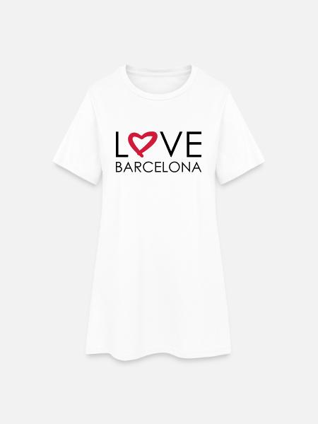 amour barcelona - Robe T-shirt Femme - blanc