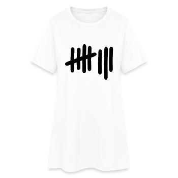 8 - Nummer - Frauen T-Shirt-Kleid - Weiß - Vorne
