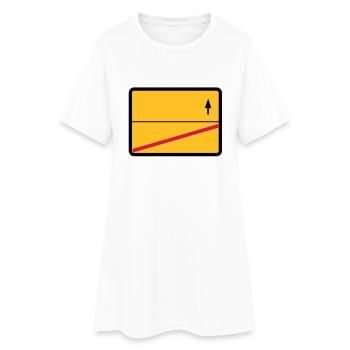 Ein-/Ausgangsschild mit deinem Text - Frauen T-Shirt-Kleid - Weiß - Vorne