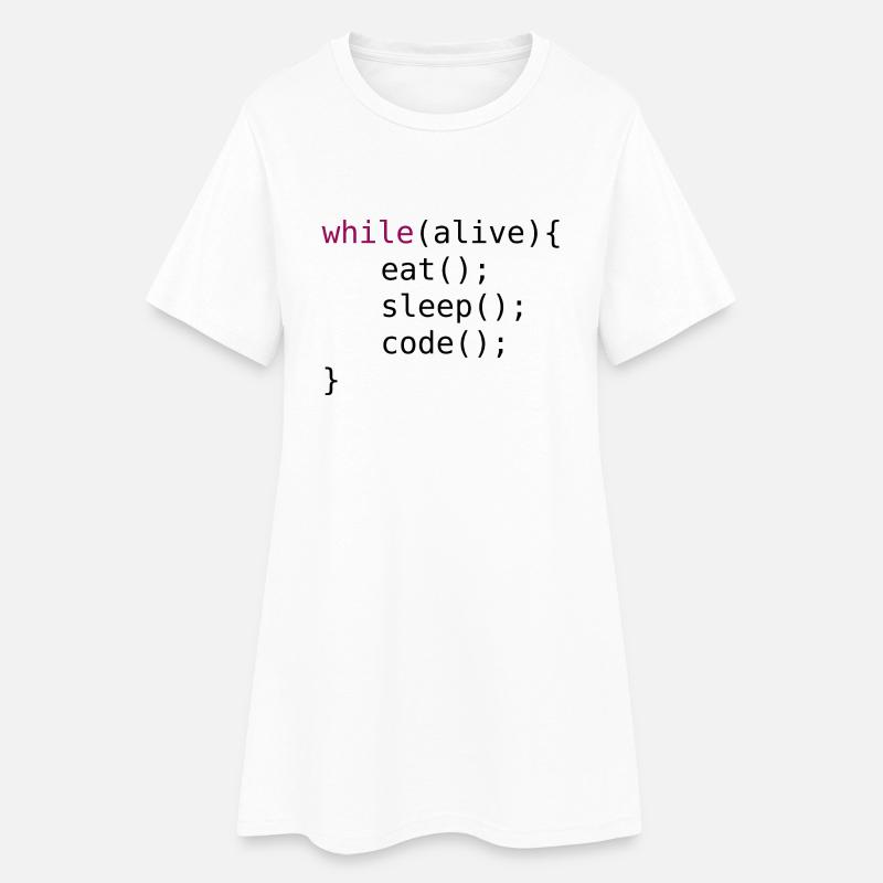 Funny code source code - Women’s T-Shirt Dress - white