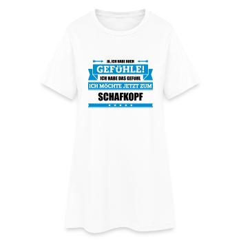 Lustiger Schafkopf Spruch - Frauen T-Shirt-Kleid - Weiß - Vorne