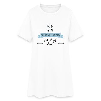 feuerwehrmann - Frauen T-Shirt-Kleid - Weiß - Vorne