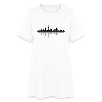 Skyline Essen - Frauen T-Shirt-Kleid - Weiß - Vorne