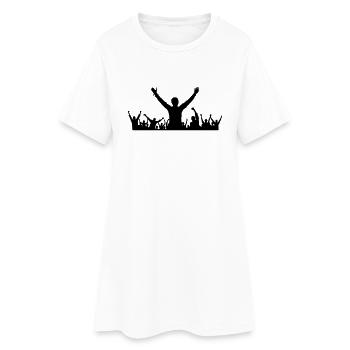 Menschen - Gruppe Fans - Frauen T-Shirt-Kleid - Weiß - Vorne